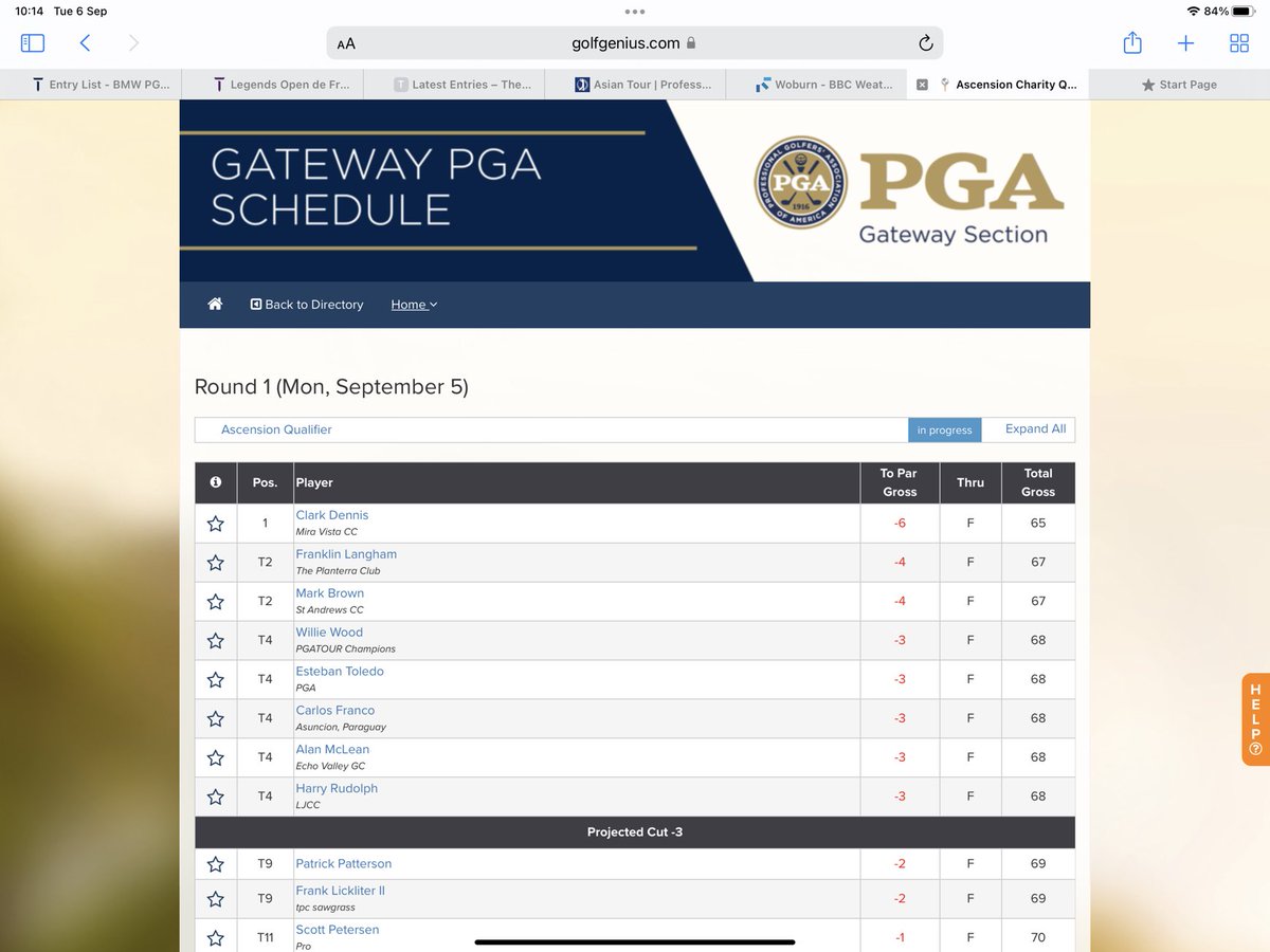 Great play from ⁦<a href="/euLegendsTour/">Legends Tour</a>⁩ Clark Dennis in the Monday qualifier to secure his place in this week Champions Tour event in St Louis 👏