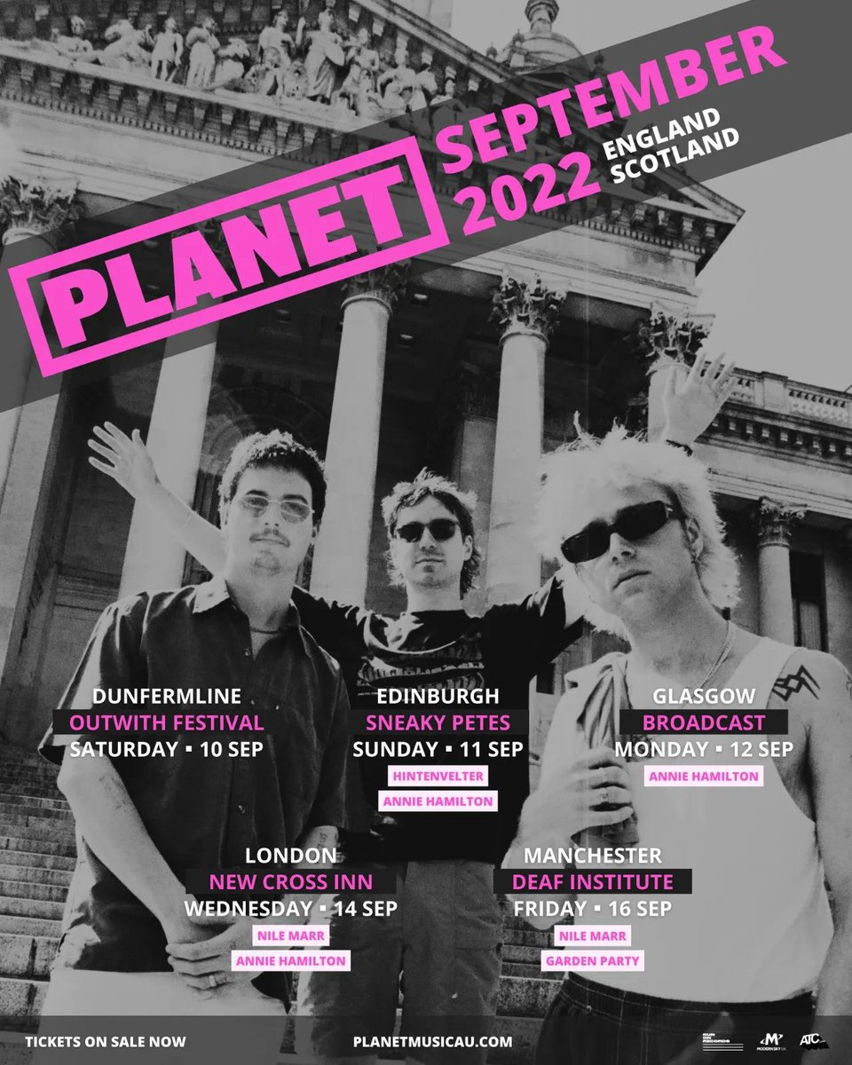 our final UK shows start THIS weekend 🏴󠁧󠁢󠁳󠁣󠁴󠁿🏴󠁧󠁢󠁥󠁮󠁧󠁿 come say hey 👋

planetmusicau.com