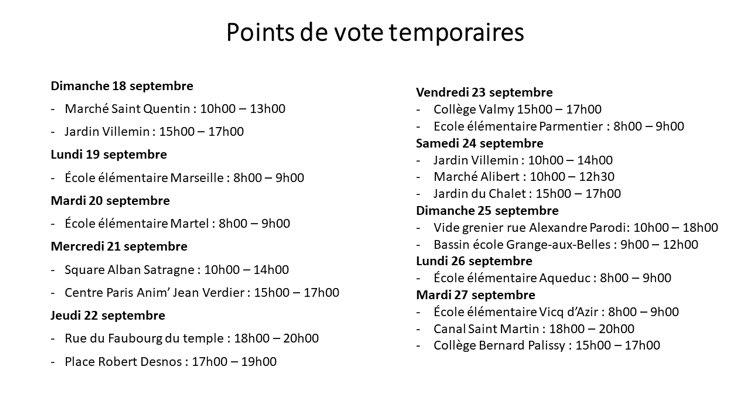 🚨J-2️⃣ avant le démarrage du vote du #BudgetParticipatif de Paris ! A #Paris10, 5 urnes fixes seront installées dans l’arrondissement, et des urnes mobiles circuleront notamment devant les écoles, les marchés et lors des événements associatifs ! Retrouvez toutes les infos ici⤵️