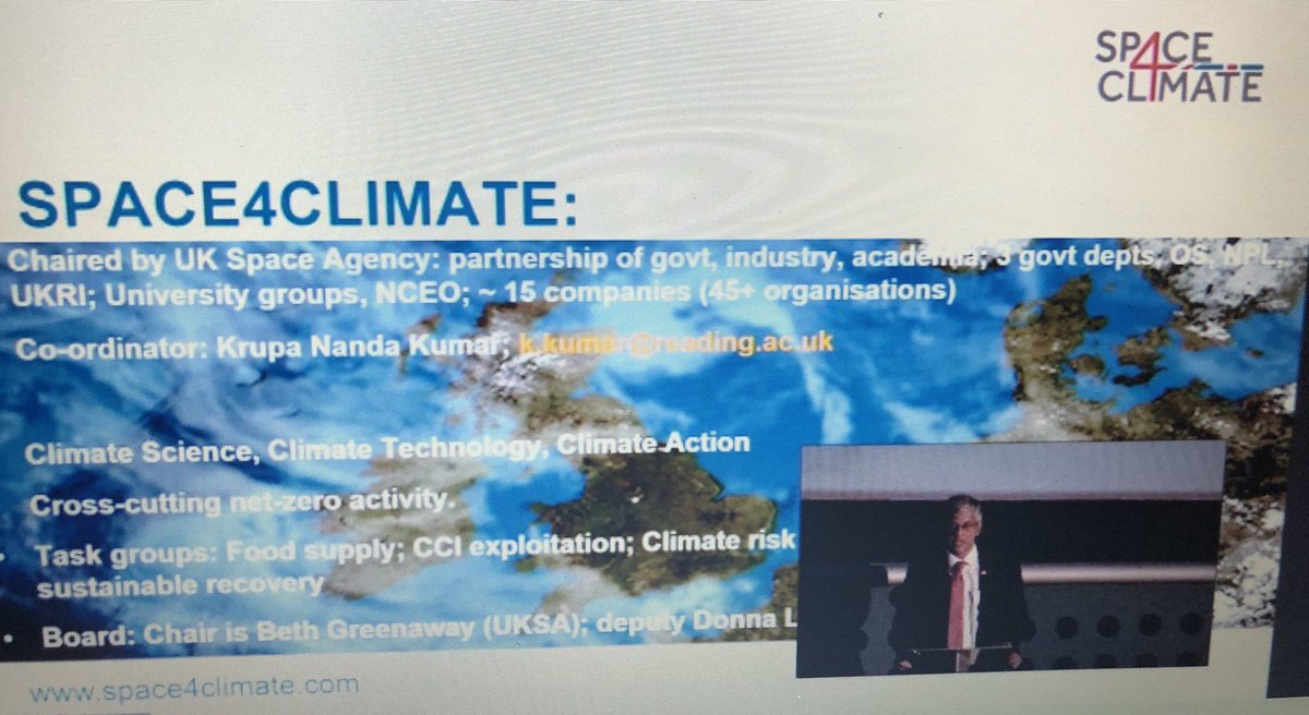 gmillin7chalabi's tweet photo. Prof. John Remedios presents at #UKEO2022 plenary #NCEO Upcoming science challenges in EO. Key themes included quantifying/evidencing environmental change, use of Digital Twins, AI and Space4Climate. https://t.co/dHxJzBWFe7