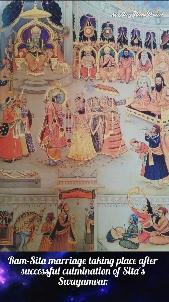 AnyTime_Read's tweet photo. Ram-Sita marriage ceremony taking place after successful completion of Sita's Swayamvar.

#AnyTimeRead #रामायण #Ramayan #अयोध्या #Ayodhya https://t.co/p25s7xiCYx