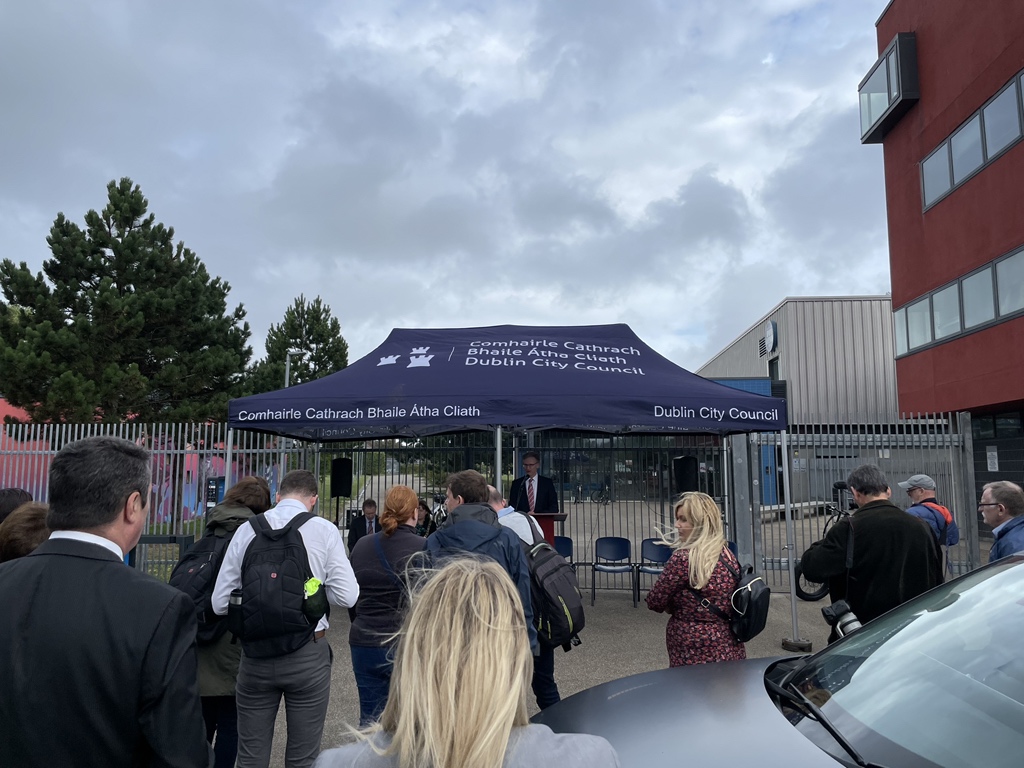 IEVAsso's tweet image. DCC mobility hub launch with @Easygo_ie fast chargers &amp;amp; an eBike hub