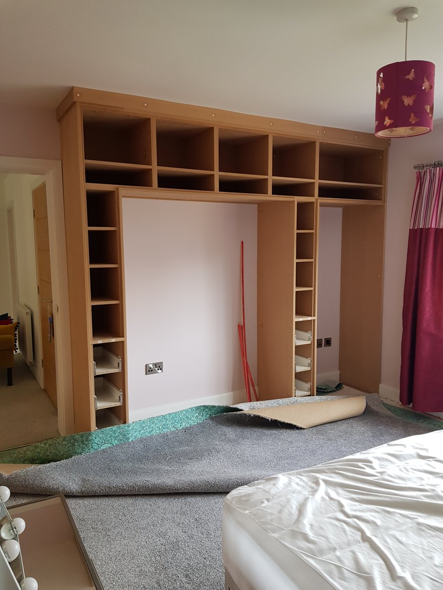 Bespoke cabinetry designed by us &amp; built by our incredibly skilled &amp; talented joinery collaborator now almost complete on one of our projects in #Preston. Now to add some colour! #interiors #interiordesign #bespokejoinery #bedroomdesign #storagesolutions #Lancashire #homedesign
