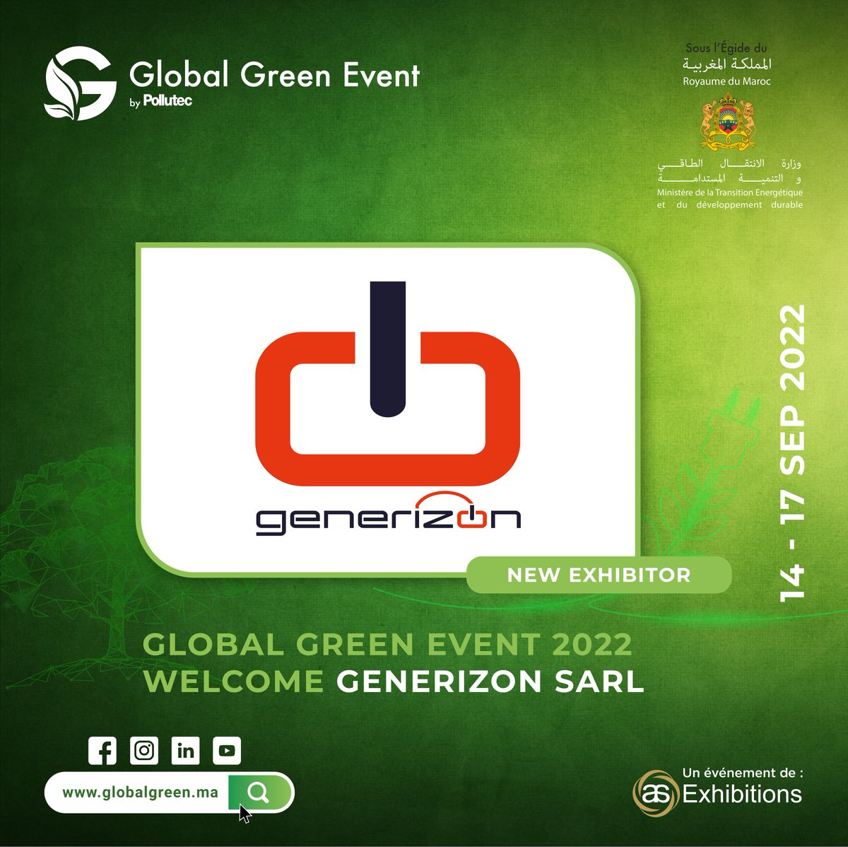 Global Green Event (@pollutecmaroc) on Twitter photo Welcome back to our dear exhibitor @generizon who trusted us once again on the Global Green Event by Pollutec #GGE - from ππ ππ¨ ππ πππ©πππ¦πππ« ππππ at the MOHAMMED VI Exhibition Centre ( in front of the Mazagan Beach Resort)
badge.globalgreen.ma
#pollutec Welcome back to our dear exhibitor @generizon who trusted us once again on the Global Green Event by Pollutec #GGE - from ππ ππ¨ ππ πππ©πππ¦πππ« ππππ at the MOHAMMED VI Exhibition Centre ( in front of the Mazagan Beach Resort)
badge.globalgreen.ma
#pollutec
