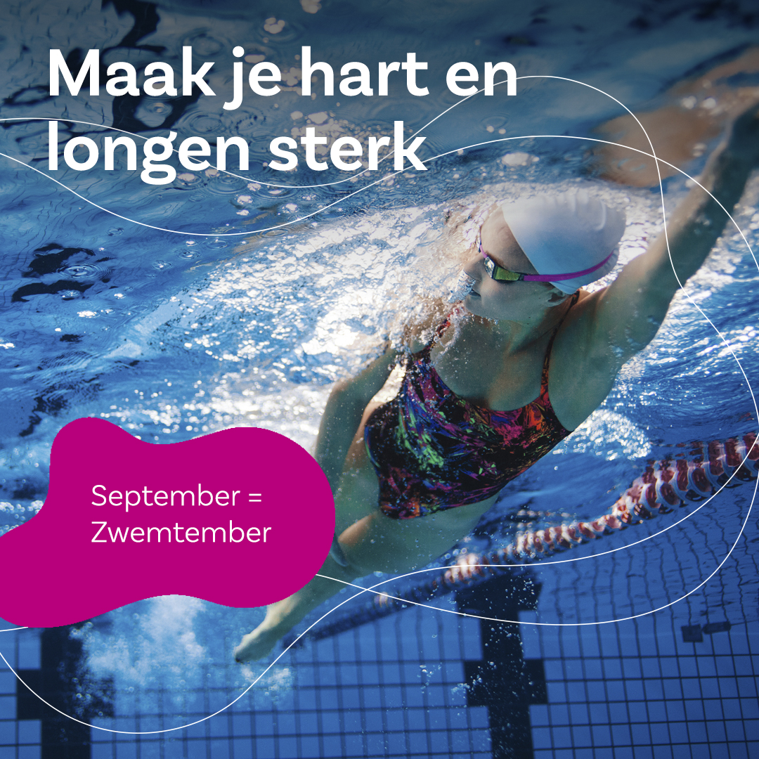 Niet alleen je spieren krijgen een workout wanneer je gaat #zwemmen. Ook het cardiovasculaire systeem wordt getraind: zwemmen maakt je hart en longen sterk. ACTIE: kom 3 maanden onbeperkt sporten in het zwembad met €25,00 korting! Check bit.ly/3RjpfeY #zwemtember