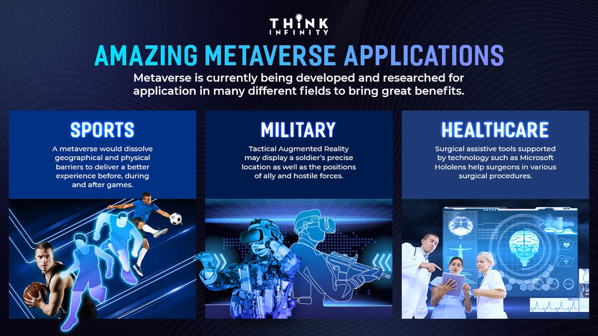 think8channel's tweet photo. 🌍The Explosive Applications of #Metaverse in Reality
💡Let's find out some practical examples of #Metaverse applications with #THINK8 and don't forget to support #THINK8 by following us!
#think8 #thinkinfinity #sports #metaverse #sportsmetaverse https://t.co/YnXFUoCu97