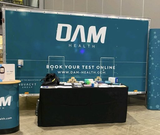 KilkennyTed's tweet photo. @dam_health using #genesig q32 instruments from #novacyt . Which means they are using @NovacytGroup #COVID19 assays also. Dam Health had 55 test centres last time I looked. Not counting the mobile lab #VersaLab #ncyt #alnov https://t.co/2a8JMjH4cR
