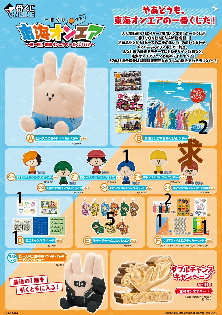 東海オンエア一番くじ