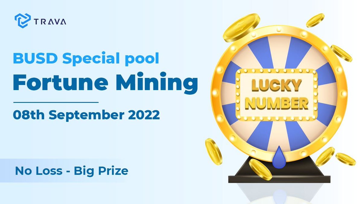 trava_finance's tweet photo. 🔥GET READY FOR THE FIRST FORTUNE MINING POOL🔥

The first Trava #FortuneMining #pool will be opened in the next 2 days:

🎯Deposit token: $BUSD
⏰Deposit period: 8th - 15th September
🎗️Reward generating period: 16th - 29th September
🏆Winner determination: 30th September https://t.co/OW7vatXFzp