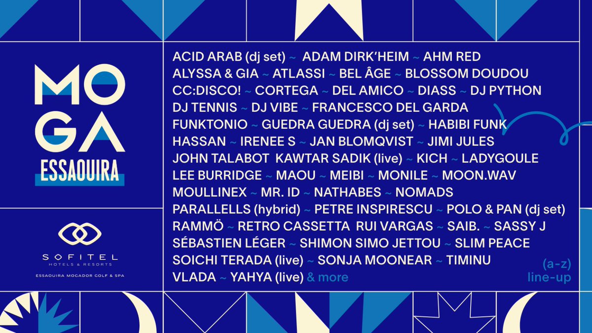 DJ Mag FR (@djmagfr) on Twitter photo 🚨 La programmation pour le <a href="/MogaFestival/">MOGA TRIBE</a> est complète !
Retrouvez <a href="/JanBlomqvist_/">Jan Blomqvist</a>, <a href="/JohnTalabot/">John Talabot</a>, @francescoDelGar, <a href="/moullinex/">Moullinex</a>, <a href="/parallells/">parallel</a>, @Habibi_Funk , <a href="/Polo_and_Pan/">Polo & Pan</a>, <a href="/AcidArab/">Acid Arab</a>, <a href="/therealsebleger/">SébastiEEEEn Léger 🛄</a>, <a href="/leebu/">Lee Burridge</a>, <a href="/dj_tennis/">Dj Tennis</a>, <a href="/fareastrecordin/">I Was Made For Lovin You / Soichi Terada on 3/28</a> et bien d'autres ! 🚨 La programmation pour le <a href="/MogaFestival/">MOGA TRIBE</a> est complète !
Retrouvez <a href="/JanBlomqvist_/">Jan Blomqvist</a>, <a href="/JohnTalabot/">John Talabot</a>, @francescoDelGar, <a href="/moullinex/">Moullinex</a>, <a href="/parallells/">parallel</a>, @Habibi_Funk , <a href="/Polo_and_Pan/">Polo & Pan</a>, <a href="/AcidArab/">Acid Arab</a>, <a href="/therealsebleger/">SébastiEEEEn Léger 🛄</a>, <a href="/leebu/">Lee Burridge</a>, <a href="/dj_tennis/">Dj Tennis</a>, <a href="/fareastrecordin/">I Was Made For Lovin You / Soichi Terada on 3/28</a> et bien d'autres !