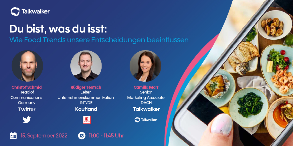 Free Webinar 🆓🗣️🥘 Free Learnings

Gemeinsam mit <a href="/kaufland/">ؘ</a> und <a href="/TalkwalkerDE/">TalkwalkerDE</a>  präsentieren wir die Ergebnisse und Learnings aus dem aktuellen Birdseye Report zum Thema Food und zeigen, was Menschen von Marken auf Twitter erwarten #FoodTrends

talkwalker.com/de/du-bist-was…