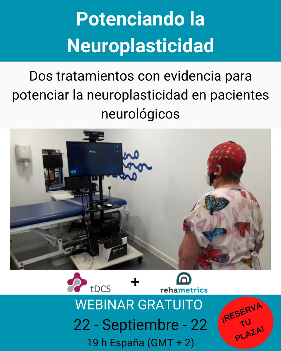 Si eres profesional de rehabilitación y trabajas con pacientes neurológicos, no te pierdas este webinar!

Apúntate aquí (También se envía la grabación si no puedes asistir al directo).
 rehametrics.hubspotpagebuilder.com/potenciar-neur…

#rehabilitacion #Fisioterapia #fisio #neuro