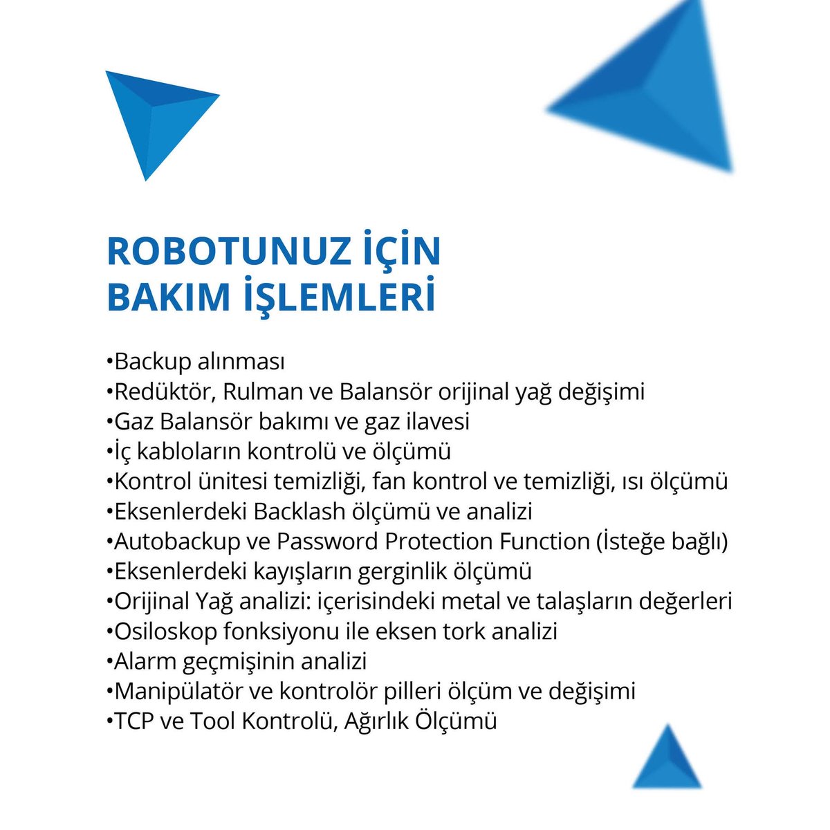 YaskawaTurkey's tweet image. Bahar kampanyasına özel robot bakım fırsatlarını kaçırmayın!

✉️ robotik.servis@yaskawa.eu
📞 0530 343 87 76

#yaskawa #yaskawaturkey #robot #motoman #robotbakım #endüstriyelrobot #industrialrobots