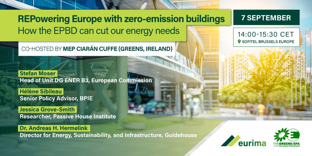 📢 Join our event co-hosted by #EPBD rapporteur MEP <a href="/CiaranCuffe/">Ciarán Cuffe</a> TOMORROW from 14:00 CET to find out how an ambitious EU standard for zero-emission buildings could support the EU in addressing energy affordability and energy security.

Save your spot 👉 bit.ly/3RRbO74