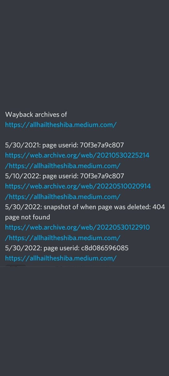 ChinVicks's tweet photo. @ZooZoo_Six9 Fake medium As of May 30, everything posted on Ryoshi's medium page is fake💯💯💯

When the medium was deleted, someone took the opportunity to create a new one with the same domain name

Here is the proof of the change of user ID

Dont be fooled guys https://t.co/nAmDN33U7Z