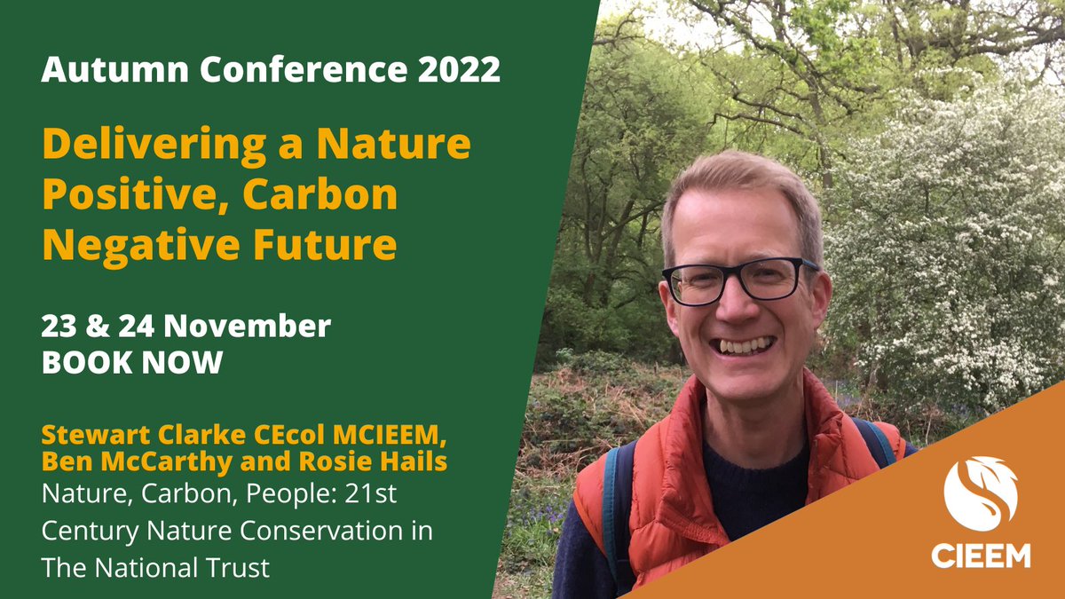 CIEEMnet's tweet photo. Don't miss @fluitans from @nationaltrust at our #NaturePositiveCarbonNegative conference who will be discussing the Trust's approach to placing nature, people and climate resilience at the centre of decisions about the future management of land.

Book now: https://t.co/2QUCbkPYw9 https://t.co/azoOMP0ZqM