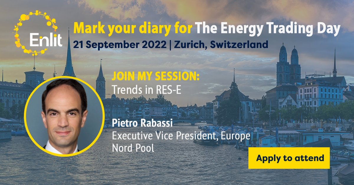 Meet the speaker: Pietro Rabassi (<a href="/PRabassi/">Pietro Rabassi</a>) Executive VP, Europe, <a href="/NordPool_energy/">Nord Pool</a>
Read more about the programme: ow.ly/lNeE50K3btq

Pietro has experience in institutional relations in international sectors at the intersection of private and public spheres (energy, tech).
