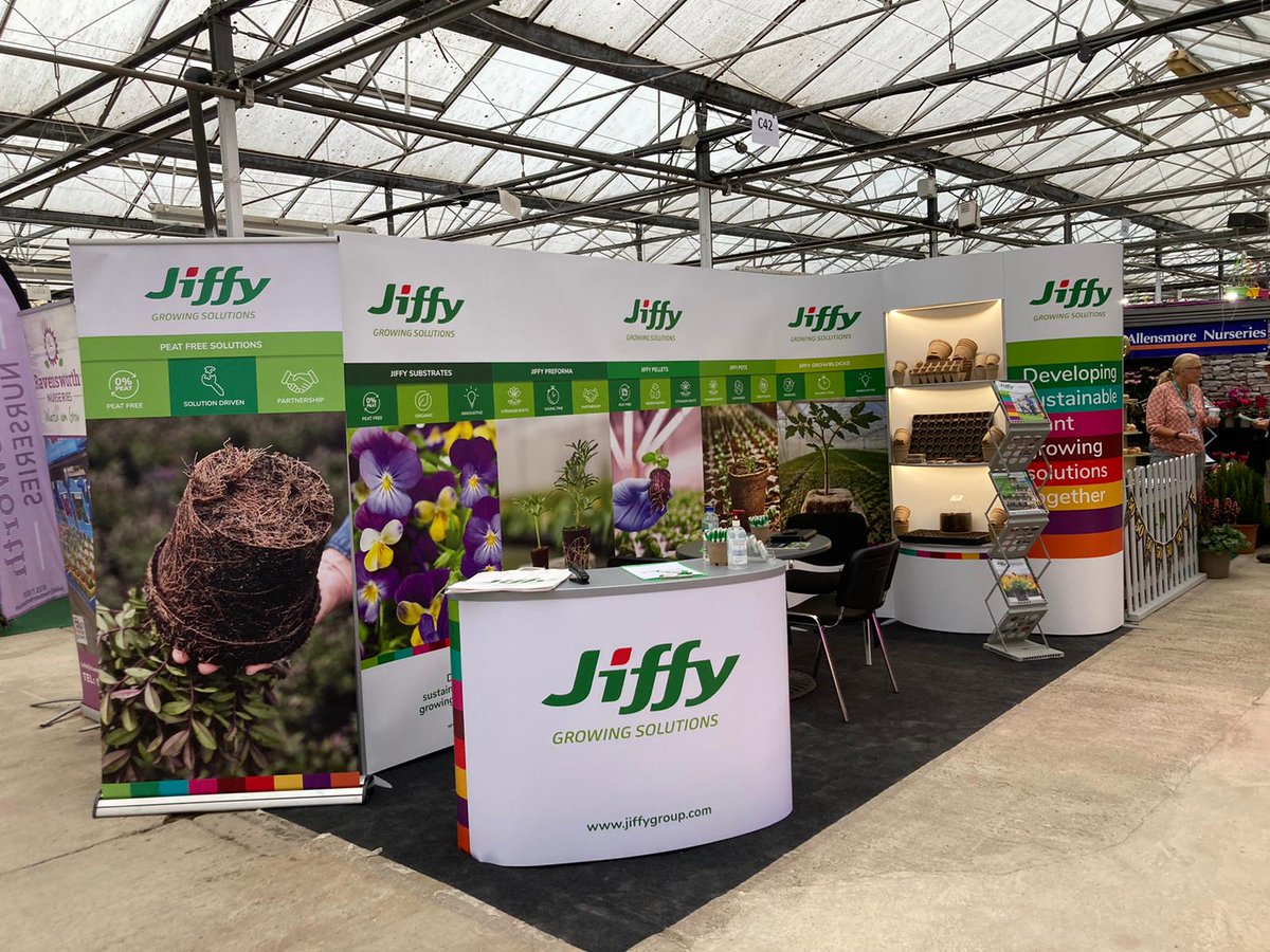 JIFFYGROUP's tweet photo. Our team is all set up and ready to welcome you at our stand C42 at Four Oaks Trade Show. Make sure to visit us and learn more about our growing solutions. @FOTS50 #fots50 #peatfree #growingmedia #growingsolutions #jiffygroup https://t.co/xqhoSFqGIe