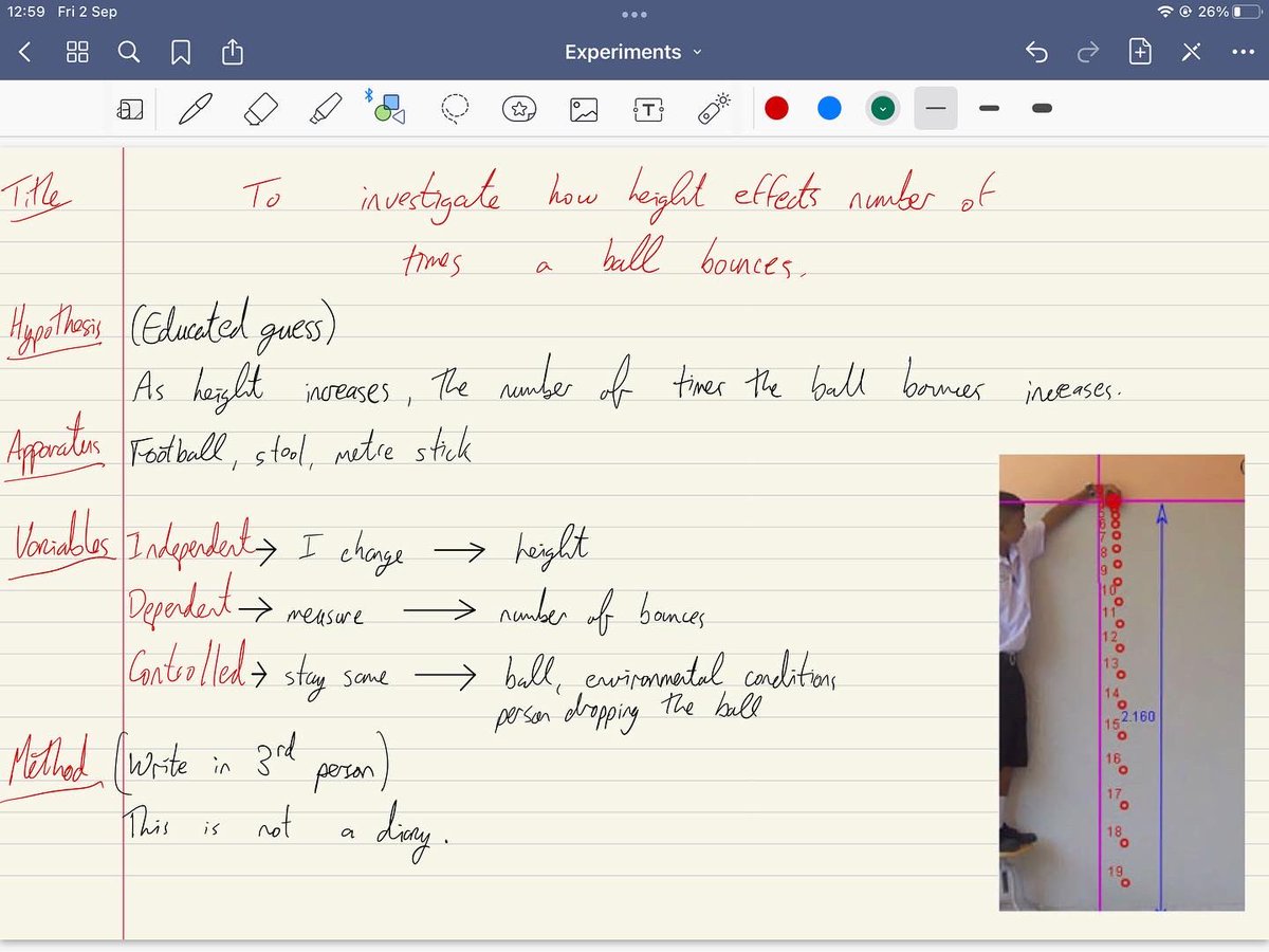 MrAgScience1's tweet image. Lovely experiment I do with 1st years when introducing the scientific method.

I like to spend time at the headings and structure of the first few experiments so students know the standard that is expected when writing up experiments.

#jcscience #scientifcmethod #mragscience
