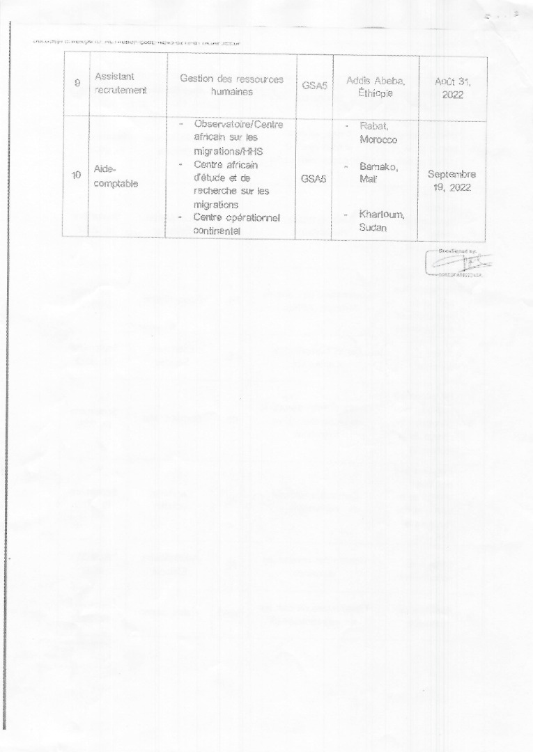 #OFFRES D'EMPLOI | La Direction du cabinet du ministère des Affaires étrangères porte à la connaissance des Congolaises et Congolais des offres d'emploi publiées par l'#UA sur careers.au.int et les invite à postuler.