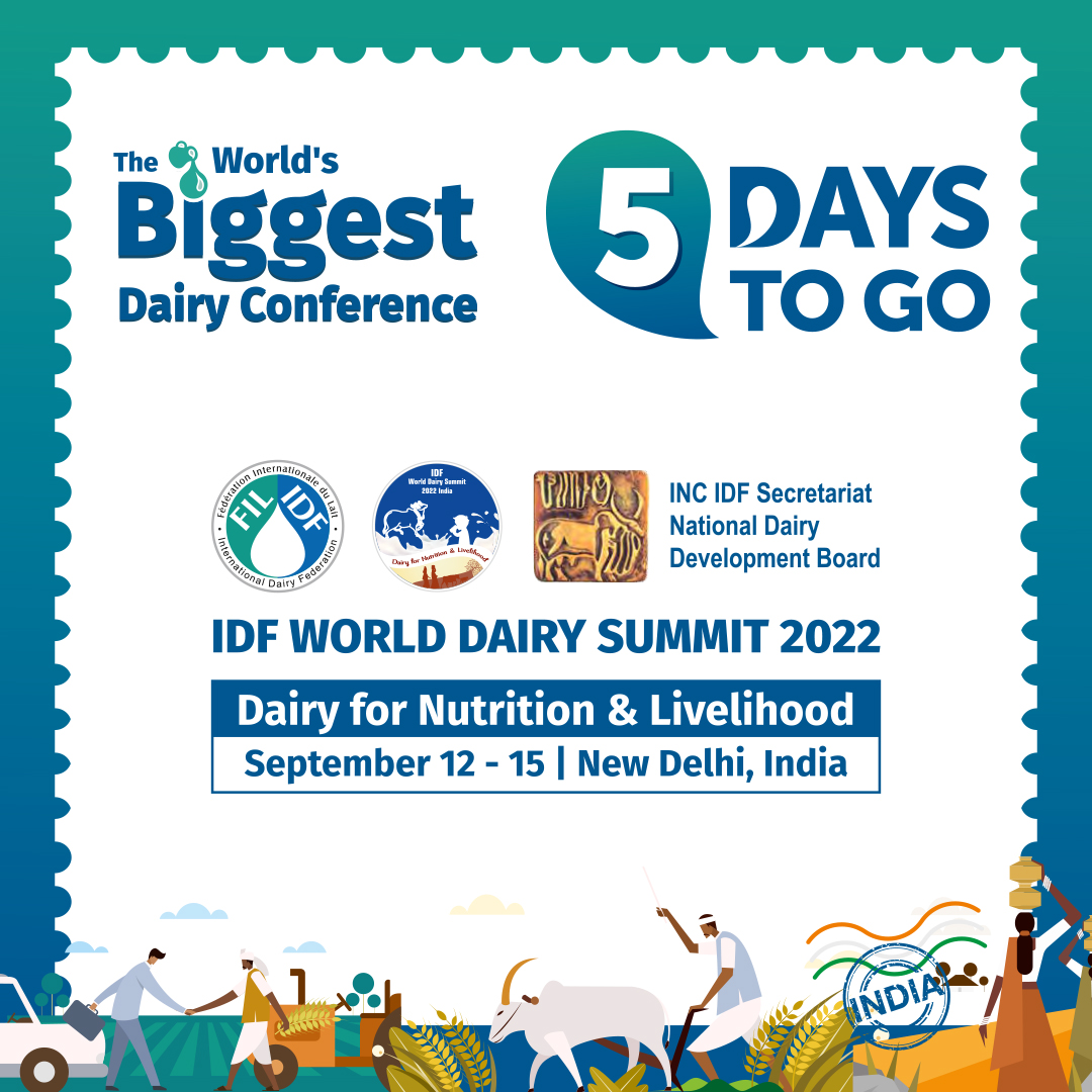 FIL_IDF's tweet photo. Countdown until #IDFWDS22: Not only can you access the SUMMIT in person, but also virtually💻 to everyone that has an interest in #dairy. Register now to reserve your place! https://t.co/Pmw4dL74W7
@NDDB_Coop @idfwds2022 #dairyscienceandtechnology #milkismore https://t.co/XKN7bKxniv