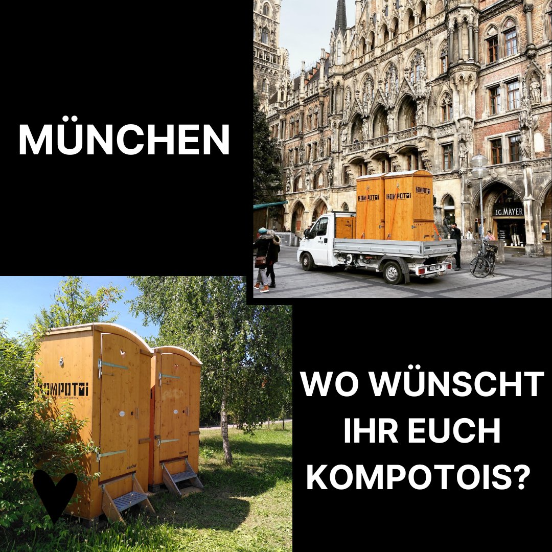 Kompotoi_de's tweet photo. #Muenchen, wir brauchen eure Schwarmintelligenz! Wir dürfen demnächst unsere #nachhaltigen gemütlichen Toiletten der Stadt München vorstellen: 
An welchen öffentlichen Orten fehlt euch ein Klo oder die aktuelle Lösung ist nicht gut? 
#muenchenliebe #nachhaltigesmuenchen https://t.co/hZV6y2RQuq