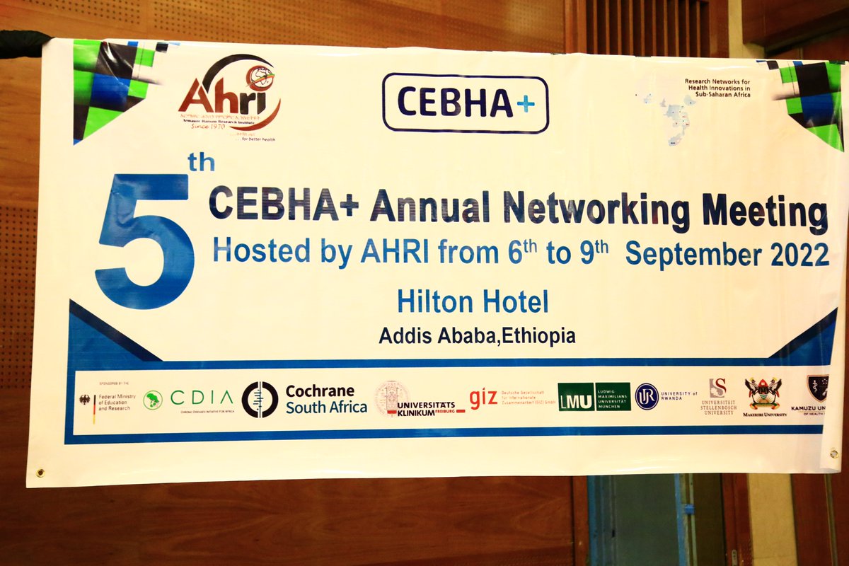 Cebha01's tweet photo. Its interesting having colleagues from different CEBHA+ sites #Ethiopia #Uganda #Rwanda #Germany #SouthAfrica #Malawi in one room reflecting on CEBHA+ activities in Research, networking and capacity building; and discussing next steps. 
#CEBHA5thNetworkingMeetingAHRI #Day1 https://t.co/th5ZwsqLYD