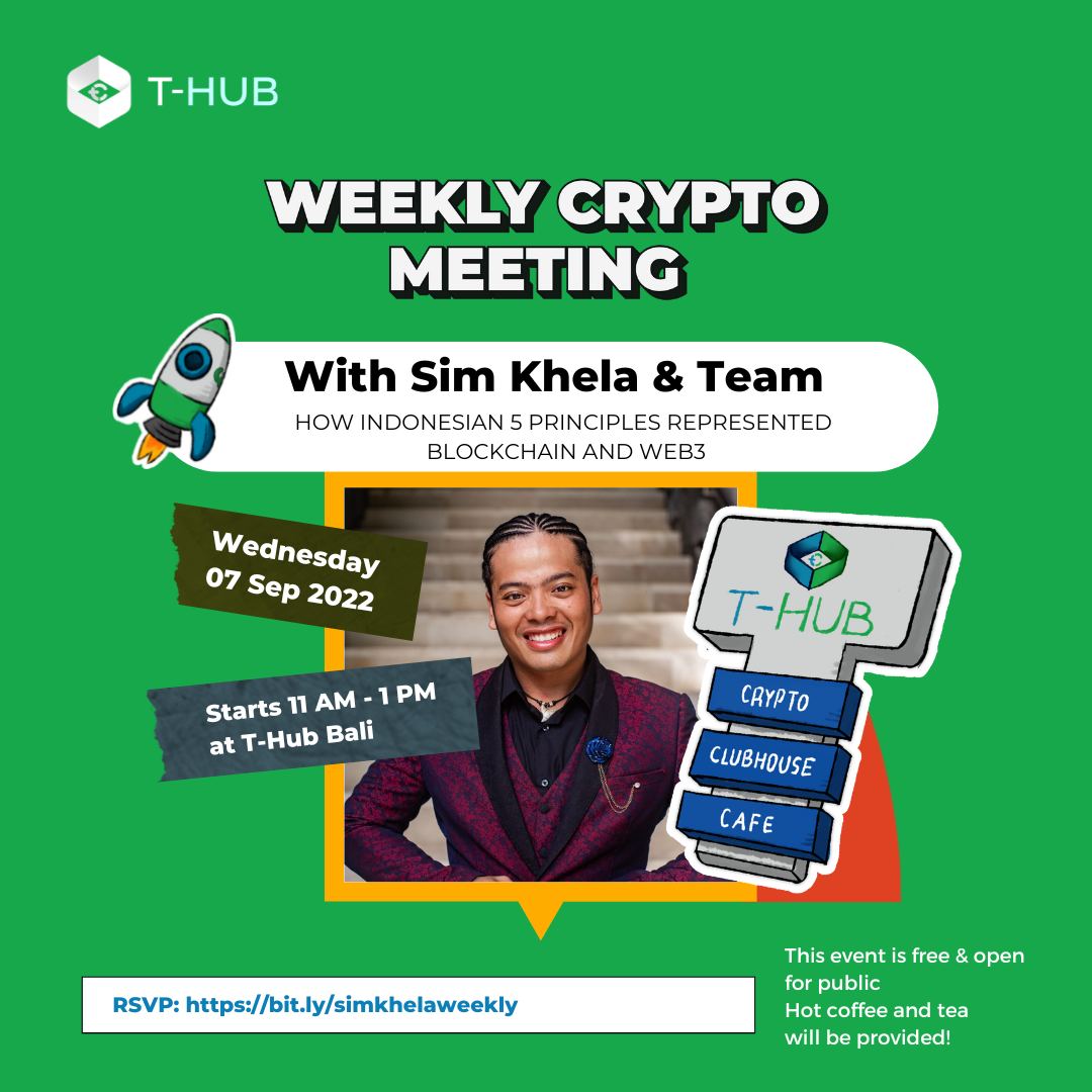 We are very happy to host weekly crypto meetings with Sim Khela &amp; his team! We'll cover many topics around crypto &amp; how the financial world works.

You can also stream thru:
zoom.us/j/97427521558?…

Meeting ID: 974 2752 1558
Passcode: 372932
RSVP through: 
bit.ly/simkhelaweekly