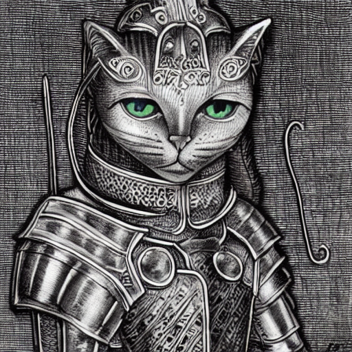 「猫騎士#stablediffusion "a cat knight, portr」|薮原圭人のイラスト