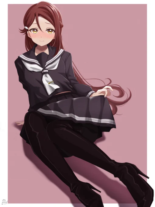 サイハイブーツから見える絶対領域… #黒タイツの日 