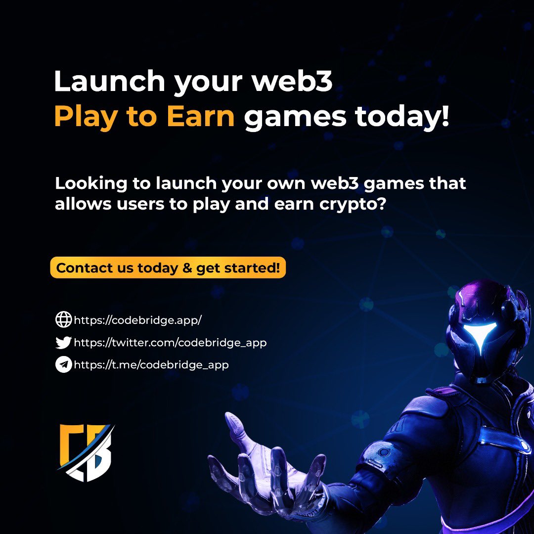 Codebridge_app's tweet image. Web3 multiplayer games is a great use-case for your NFT project. Allow users to play as their NFT characters. And utilize weapons based on those characters. The possibilities are endless.