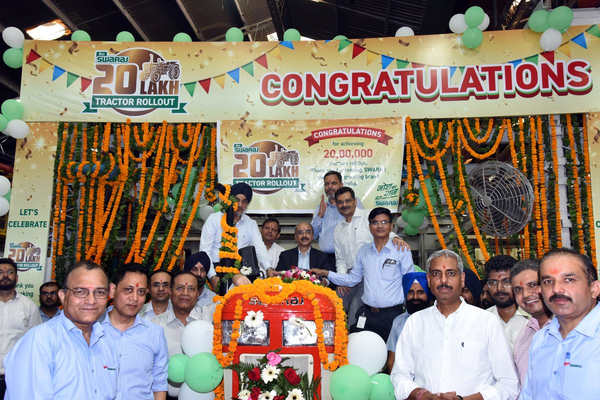 TractorsSwaraj's tweet photo. Heartiest congratulations and a big thank you to all our customers &amp; stakeholders for achieving 20 Lakh tractor production milestone. Gratitude for your true Josh, trust &amp; affection for Swaraj. https://t.co/Fg2iZ1XWPH