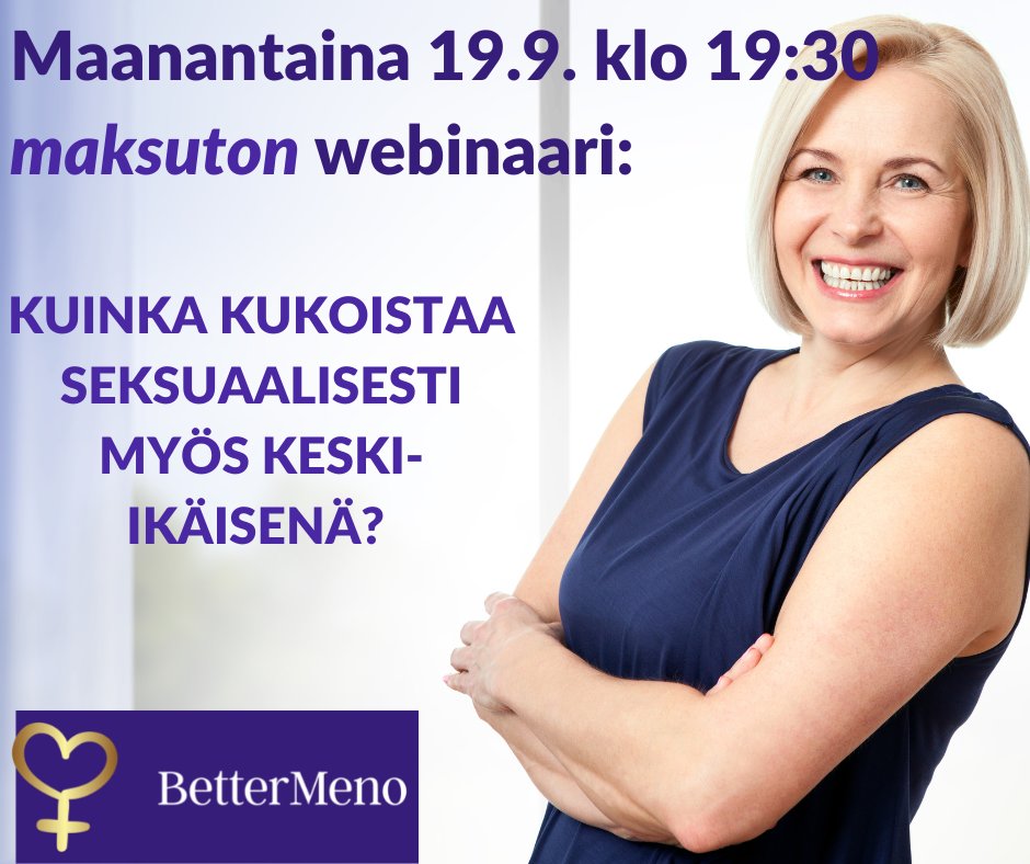BettermenoH's tweet photo. Gynekologi ja seksologi Leena Väisälä kertoo vaihdevuosien vaikutuksesta seksuaalisuuteen. Seksuaaliterapeutti Veera Kuuranta kertoo mitä seksuaalisuus on ja minkälainen on hyvinvoiva seksuaalisuus. #vaihdevuodet #menopaussi https://t.co/Hqxkv8uhRo