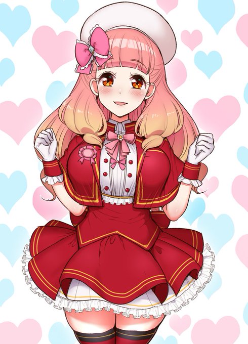 ドリームコラボのあいねちゃん、背景の雲が帽子みたいに見えて可愛いですよね 