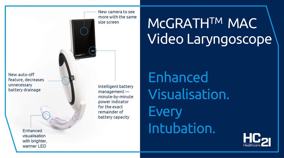 The next-generation McGRATH™ MAC video laryngoscope offers 2X light spread, 3X brighter camera, and 4X the resolution. #mcgrathmac #videolaryngoscope #HC21 #medtronic