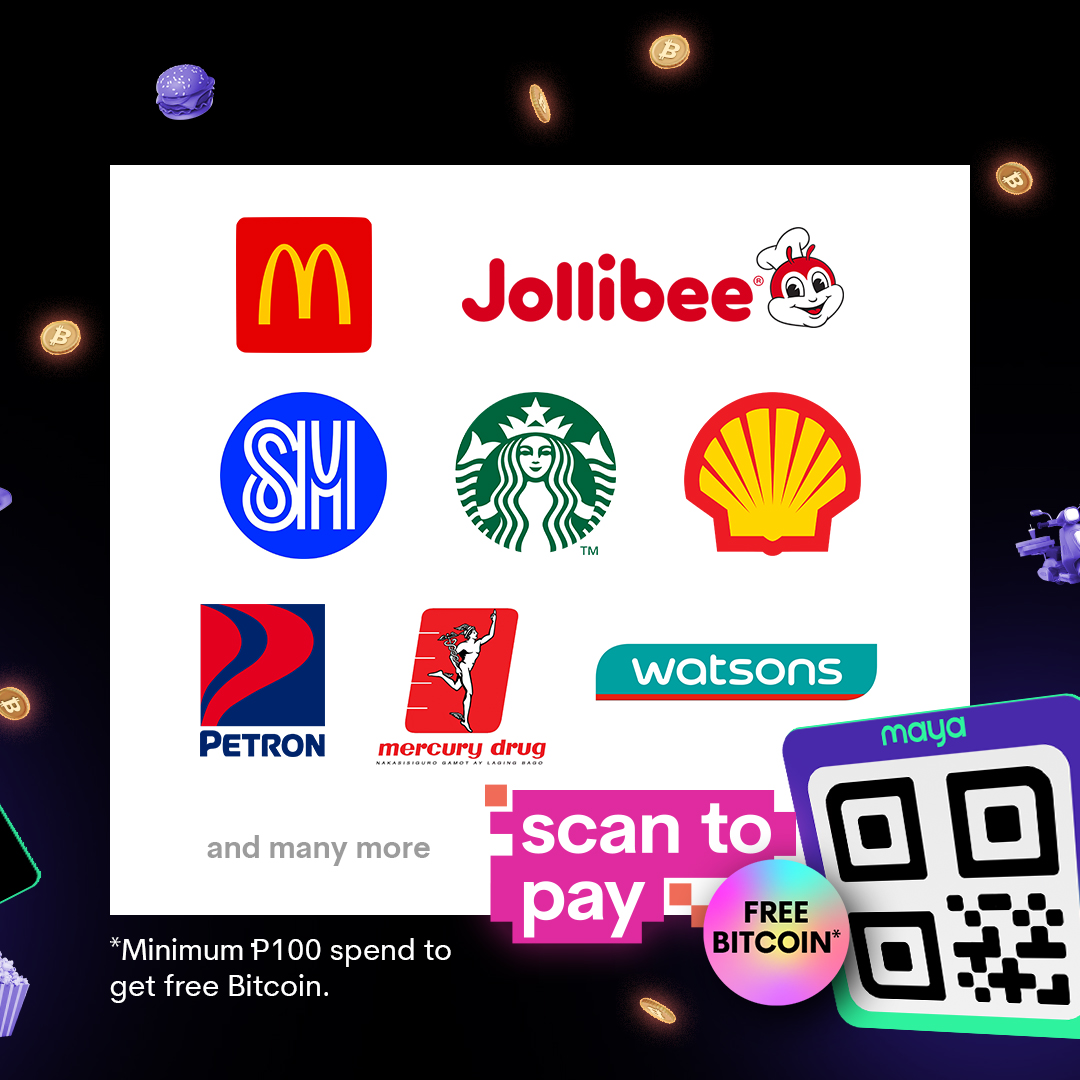 mayaofficialph's tweet photo. Grab your FREE Bitcoin this 9.9 and all of September! 🤑 Just use your Maya card (physical or virtual), scan to pay, or login to pay at your favorite stores. Go! ⚡ https://t.co/c8C43Y7825
