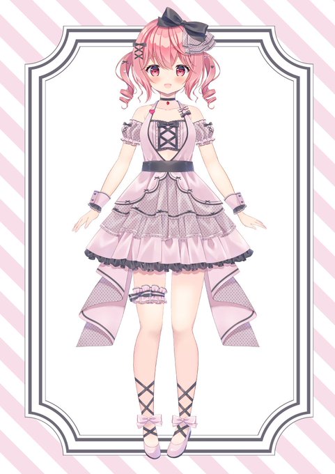 苺咲べりぃ様の2周年記念ということで、新しいアイドル衣装を制作いたしました～!!
ちょっと地雷風味のドレスです🖤
ご活動2周年おめでとうございます～🥳✨ 