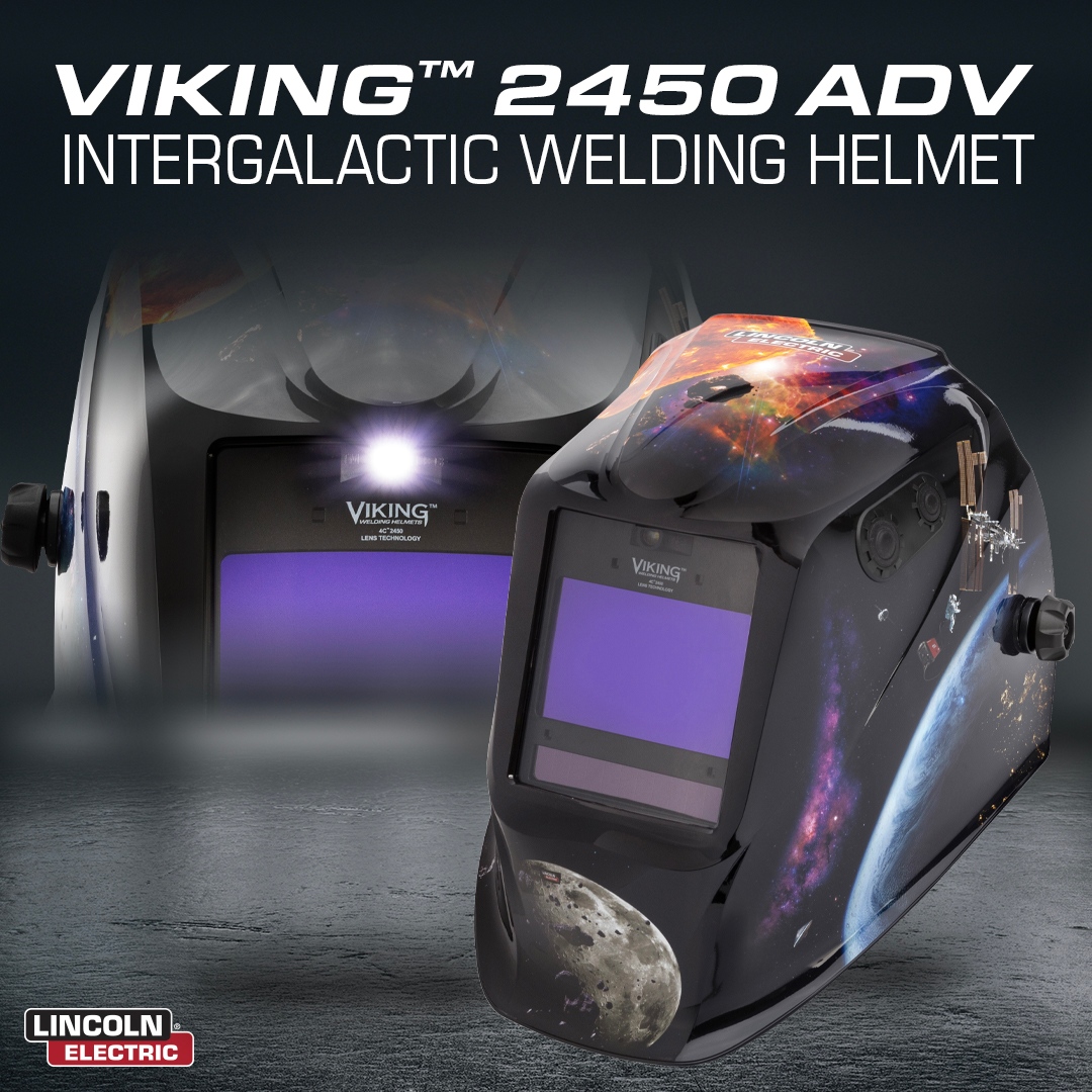 LincolnElectric's tweet photo. Check out the new VIKING 2450 ADV Series Intergalactic Helmet!⁣ The upgraded VIKING 2450ADV, our newest in the lightweight premium helmet series, offers an excellent blend of optics, comfort &amp; versatility, with new technologies to improve productivity: https://t.co/atxwUqPKSU https://t.co/r8e3P7Yxmy