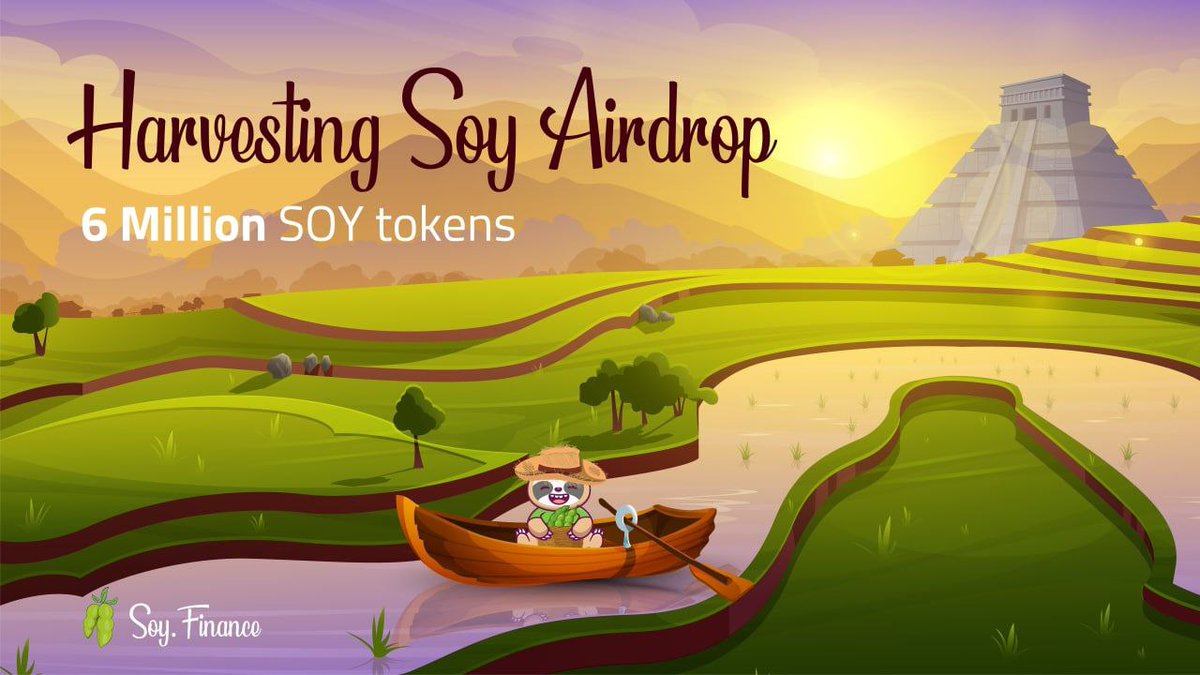 SOY Finance #Airdrop | Final Round

Are you ready for the ultimate #DeFi Airdrop?

During final round 6 million $SOY will be distributed to eligible Soy Finance liquidity providers on #ETC, #BTTC and #BSC chains.

Learn more:
➡️clo.click/Harvesting-Soy