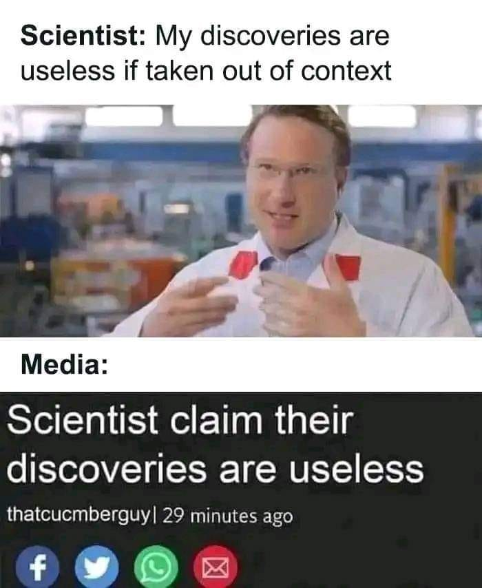 I don't know why researchers would have bad feelings about the media...