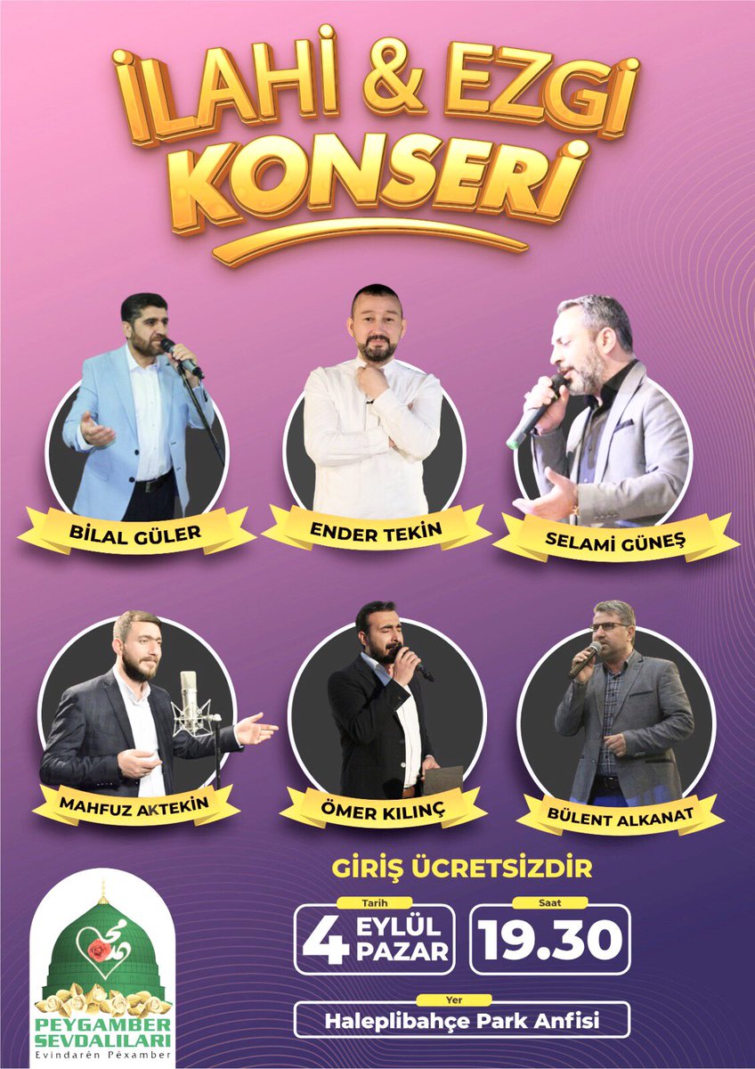 Şanlıurfa Haleplibahçe Park Amfi Salonu Konsere tüm halkımız davetlidir. #urfa #ilahi #ezgi