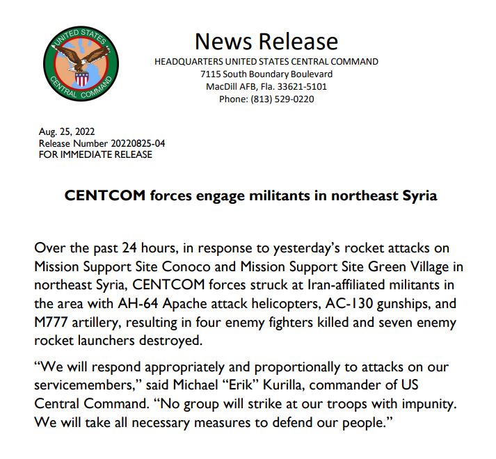 U S Central Command On Twitter Centcom Forces Engage Militants In U S Central Command On Twitter Centcom Forces Engage Militants In
