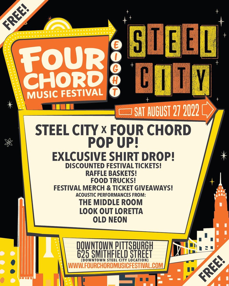 🤘Yo! Our Pop Up Event is SATURDAY! We opened up more registrations, but registration is not required and is open to the public: eventbrite.com/e/four-chord-m…