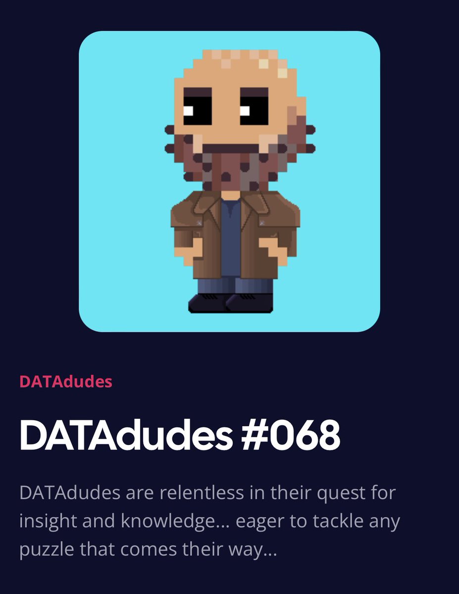 BlGdata's tweet photo. 😀🌞everyone!! Let's raffle! LIKE❤️and RETWEET🔁 this post to be entered into a #NFTGiveaways for DATAdude #068. I just bought him off #loopexchange for a great deal! Check out all of them on LoopExchange. 24H Contest https://t.co/xM2davkYHe
@GameStopNFT #insomnia https://t.co/K1E7Kk1D0I