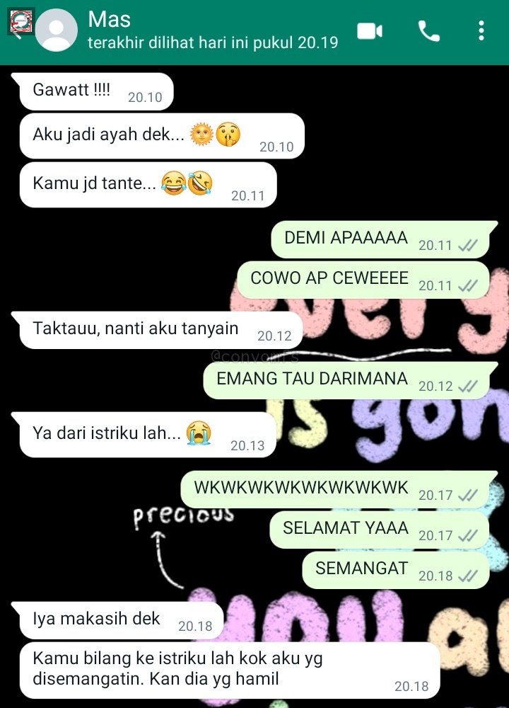 convomfs's tweet photo. 🤍 ada yang inget chat (mas sender) si pasutri prik gaa? skrg mereka udh mau punya anak huhuhu tidak menyangkaa 😭😭😭 https://t.co/PiDbmtrWHm