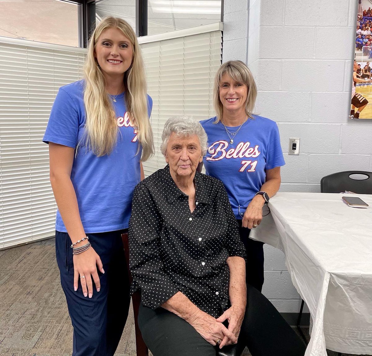 SSC_Belles's tweet photo. Today we had the honor of celebrating with legendary Belles coach, Dixie Woodall. Coach Woodall was interviewed by Sportscaster Brenda VanLengen, who is producing a series on women’s basketball &amp; empowerment titled, “If Not for Them”. https://t.co/h7AXQhXESu