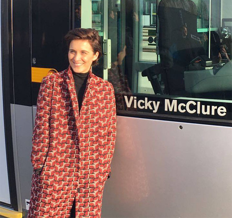 McClure_Fans's tweet photo. Seeing as today is  #NottinghamshireDay, here's some throwback pics of Vicky with her Nottingham tram! https://t.co/aAvRFaArfJ