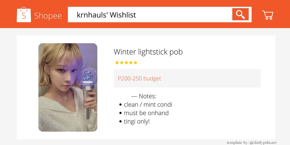 krnhauls's tweet photo. └➤ #wtbkrn 。✑ ───┐

winter lightstick pob

➛budget: 200-250
➛must be onhand 
➛can do long dop (first week of sept pa makakapagpay since allowance era HAHAHA)
➛in mint condi or light scratches

reply or dm me if you have! 

t. wtb lfs ph aespa winter lightstick pob https://t.co/t0KWqkQxx5