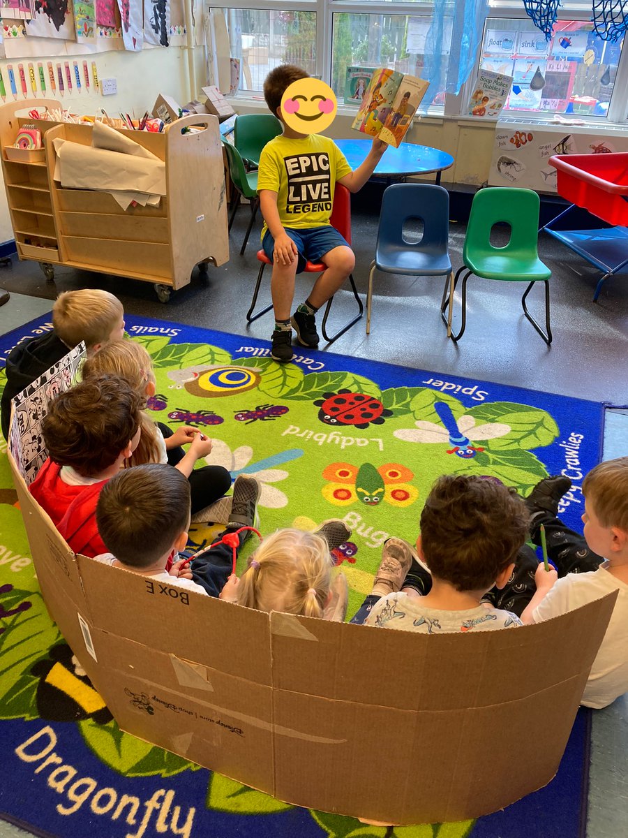 It is lovely to see one of our holiday club children from <a href="/OrmsWestEndSch/">Ormskirk West End Primary School</a> reading to the nursery children. They loved using cardboard to create a boat to sit in as they listened. The bond between the older and younger children is special! <a href="/PorticoNicole/">Nicole Politis</a> <a href="/KarenMBoardman/">Karen Boardman DEYE, EHU, FCCT</a> <a href="/NDNAtalk/">NDNA</a>