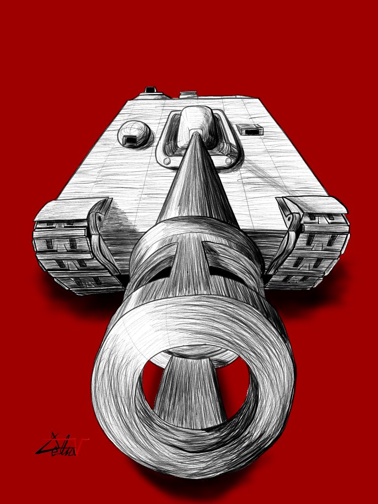 Delta_VWXYZA's tweet image. Jagdpanzer V Jagdpanther
#ヤークトパンター　#Jagdpanzer　#駆逐戦車　#戦車　#ドイツ軍　#イラスト